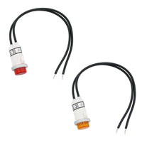 16 Amp 12V Warning Light w/ 1/2" Panel Mount and Leads 1 Pc (Red or Amber LEDs)