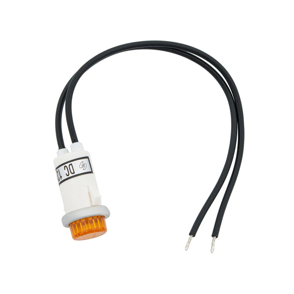 16 Amp 12V Warning Light w/ 1/2" Panel Mount and Leads 1 Pc (Red or Amber LEDs)