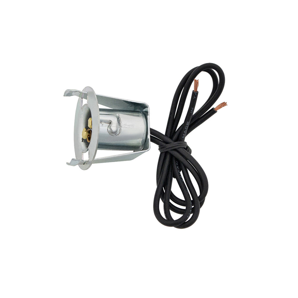 1-Wire Universal Single Contact Instrument Panel & License Plate Light Socket w/ Spring Clip Mount, 1 Pc.