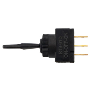 United Pacific - Black Non-Illuminated Toggle 20 Amp 12V S.P.D.T. On/Off/On 1 Pc