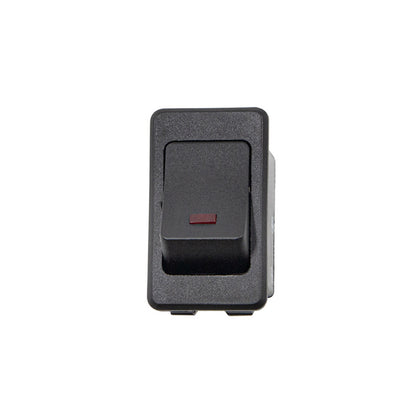 United Pacific - Black Rocker w/Red LED 16 Amp 12V S.P.S.T. On/Off 1 Pc.