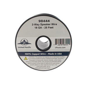 United Pacific - Speaker Wire Bonded - 18 AWG 2-Way, PVC Insulated Copper Wire 25 Ft.