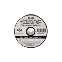 United Pacific - Trailer Wire Bonded - Rated 80 C 16 AWG 3-Way, Brn/Ylw/Grn 25 Ft.