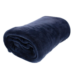 United Pacific - 50" X 60" Flannel Fleece Comfort Blanket (Navy Blue)