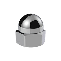 United Pacific - 3/4" X 15/16" Chrome Die-Cast Acorn Nut Cover (50 pcs/Box)