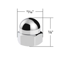 United Pacific - 11/16" x 7/8" Chrome Die-Cast Acorn Nut Cover (50 pcs/Box)