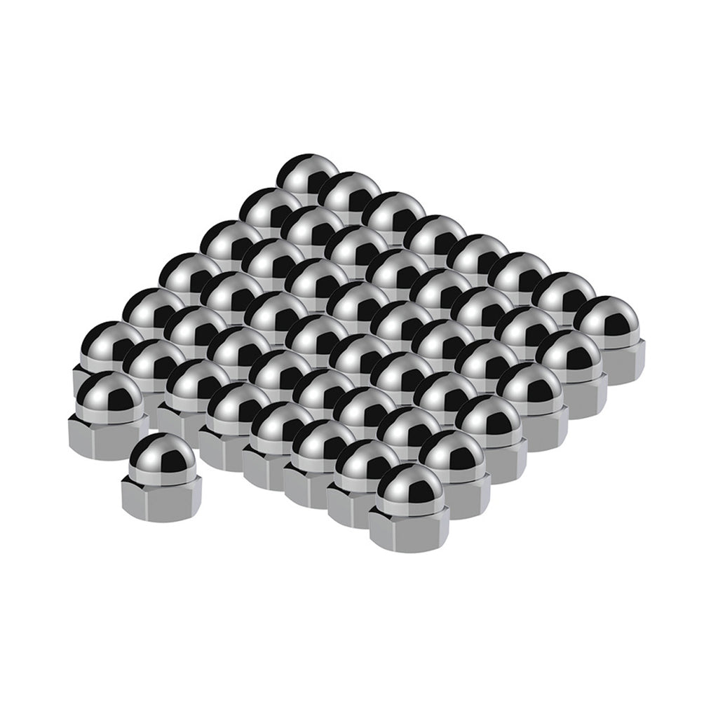 United Pacific - 1/2" X 11/16" Chrome Die-Cast Acorn Nut Cover (50 pcs/Box)