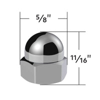United Pacific - 1/2" X 11/16" Chrome Die-Cast Acorn Nut Cover (50 pcs/Box)