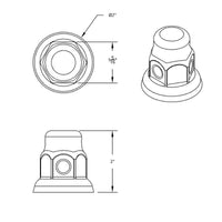 United Pacific - 33mm X 2" Chrome Steel Tall Nut Cover With Flange