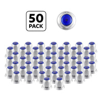 33mm X 2" Chrome Steel Standard Nut Cover w Flange Individual or 50 Pack (Chrome, Amber, Red or Blue)