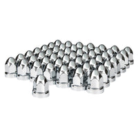 33mm X 2-3/4" Chrome Plastic Bullet Nut Covers With Flange - Push-On (Individual, 20 Pack or 60 Pack)