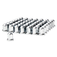 33mm X 2-7/16" Chrome Plastic Standard Nut Covers With Flange - Push-On (Individual, 20 Pack or 60 Pack)