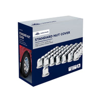 33mm X 2-7/16" Chrome Plastic Standard Nut Covers With Flange - Push-On (Individual, 20 Pack or 60 Pack)
