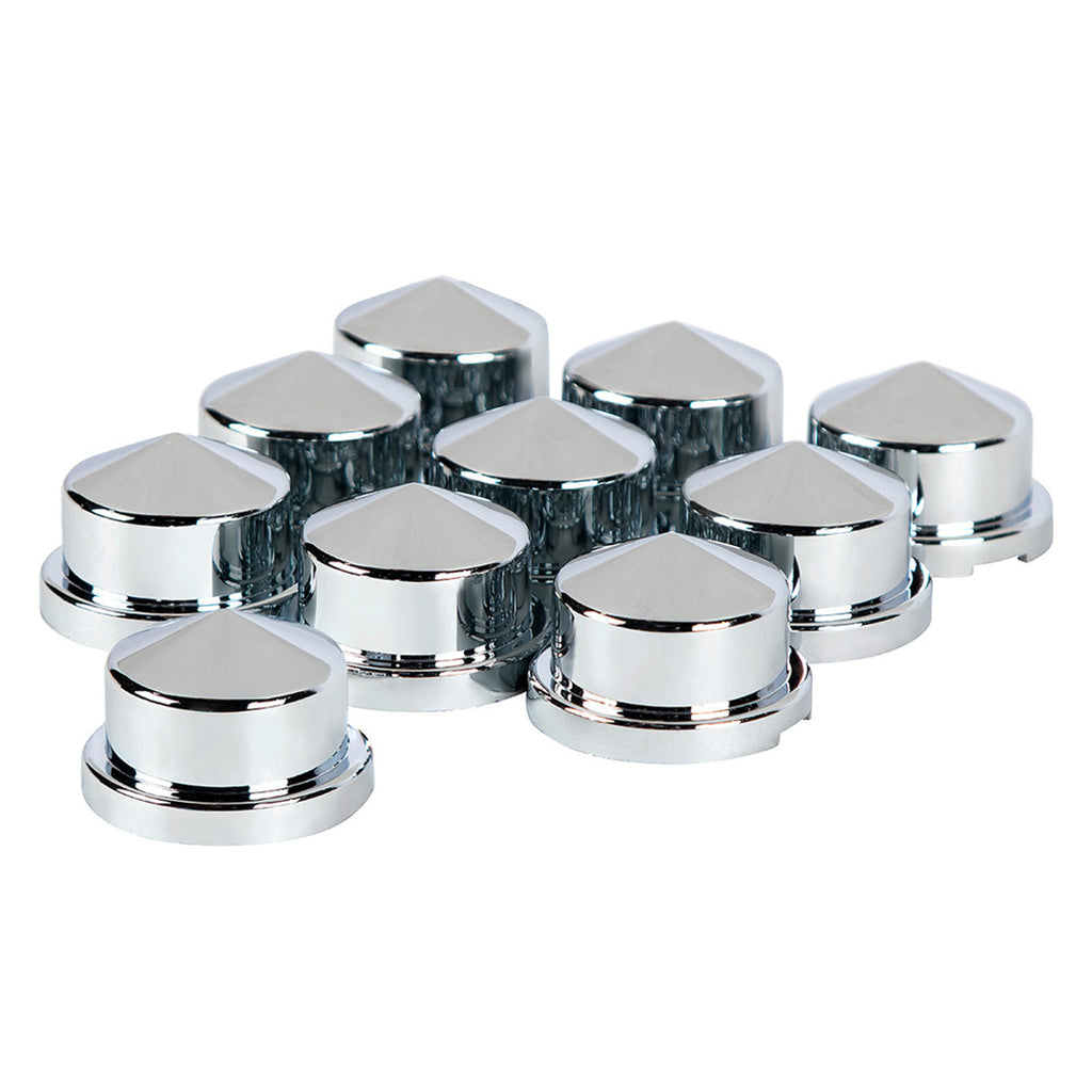 3/4" X 7/8" Chrome Plastic Pointed Nut Cover - Push-On (Individual or 10 Pack)
