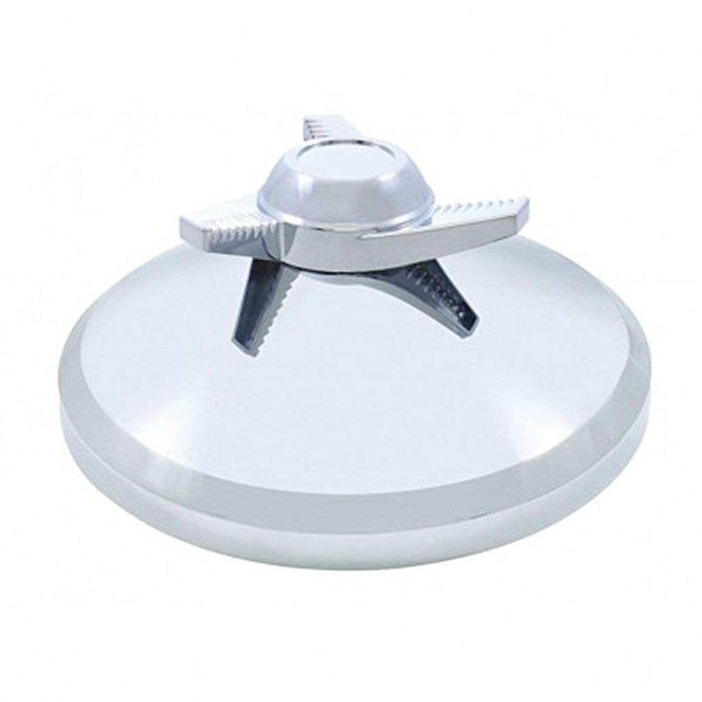 8" Chrome Cover With 3 Bar Spinner For Rear Axle Cover (Left, Right or Straight Swing Bars)