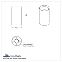 United Pacific - 33mm X 3 3/4" Chrome Plastic Concave Top Nut Cover (Thread-On)