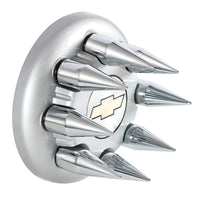 Chrome Spike Hubcap Nut Cover For 1999-2018 Chevy & GMC Full Size Truck (Push-on)