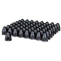 1-1/2" X 2-3/4" Matte Black Painted Plastic Bullet Nut Covers (Black) - Push-On (Individual, 20 or 60 Pack)