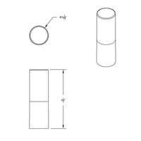 United Pacific - 33mm X 6-1/2" or 7-1/4" Chrome Plastic Tall Cylinder Nut Cover (Thread-On)
