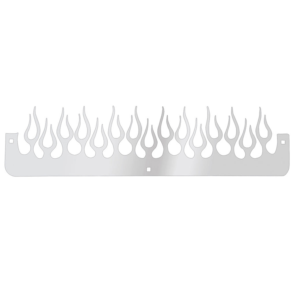 United Pacific - 24" Chrome Flame Bottom Mud Flap Plate (Bolt Thru)