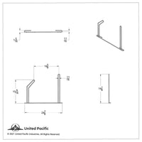 United Pacific - 24" Chrome Angled Anti-Sail Bracket (Left or Right Side)