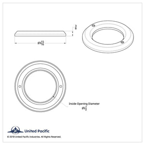 United Pacific - 2-1/2" Light Chrome Bezel