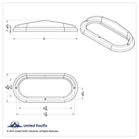 United Pacific - Oval Light Bezel With Visor