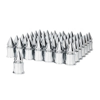 United Pacific - 33mm X 4-3/8" Chrome Plastic V-Spike Nut Covers (Thread-On) - 60 ct.