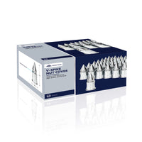 United Pacific - 33mm X 4-3/8" Chrome Plastic V-Spike Nut Covers (Thread-On) - 60 ct.