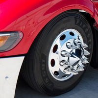 33mm X 4 3/8" Chrome Plastic V-Spike Nut Cover (Push-On) - Sold Individually or in 60 ct.