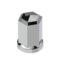 United Pacific - 33mm X 3" Tall Chrome Plastic Hexagon Style Thread-On Nut Cover