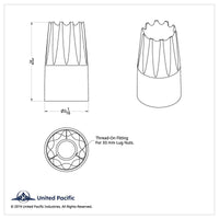 33mm x 3-3/4" Chrome Plastic Crown Nut Cover (Thread-On) - Sold Individually or 60 ct.