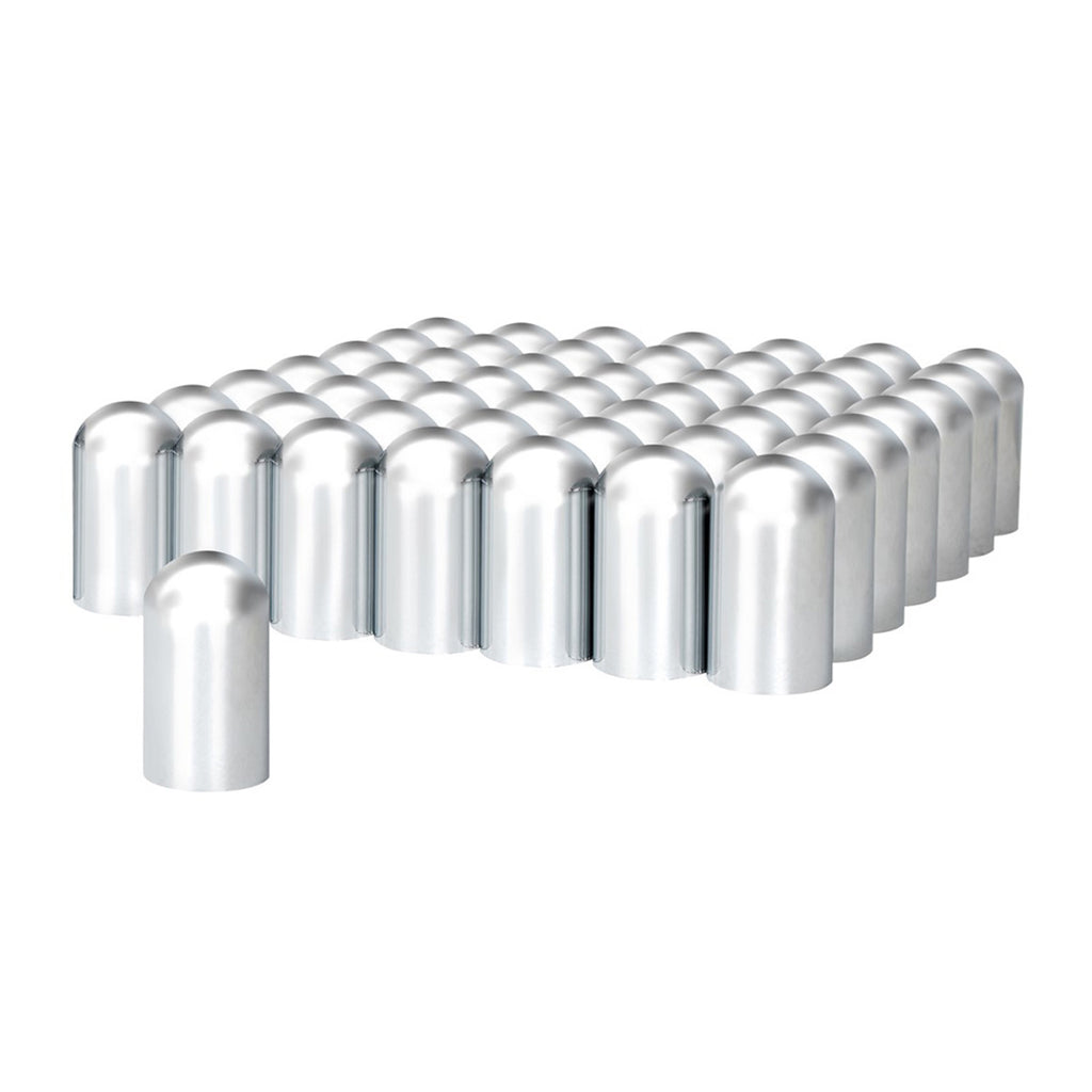 United Pacific - 33mm X 3-3/4" Chrome Plastic Dome Nut Covers (Thread-On) 60 ct.