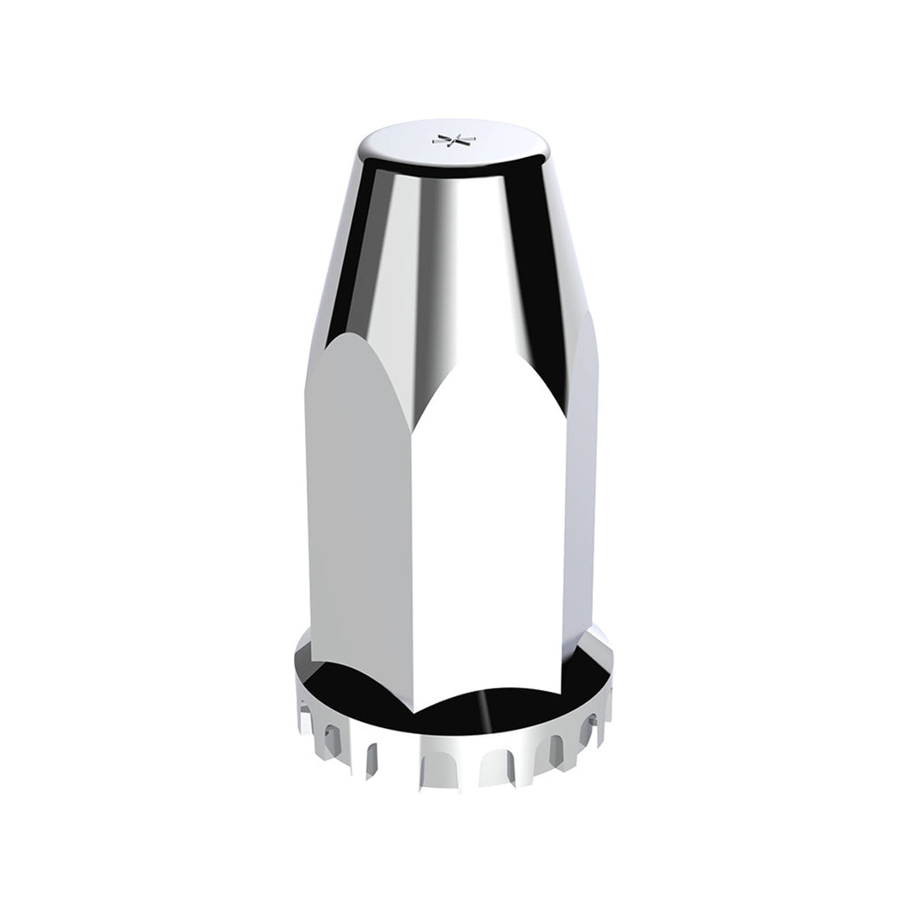 33mm X 4" Chrome Plastic Extra Tall Nut Cover With Flange (Thread-On) - Sold Individually or 60 ct.