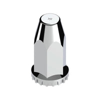 33mm X 4" Chrome Plastic Extra Tall Nut Cover With Flange (Thread-On) - Sold Individually or 60 ct.