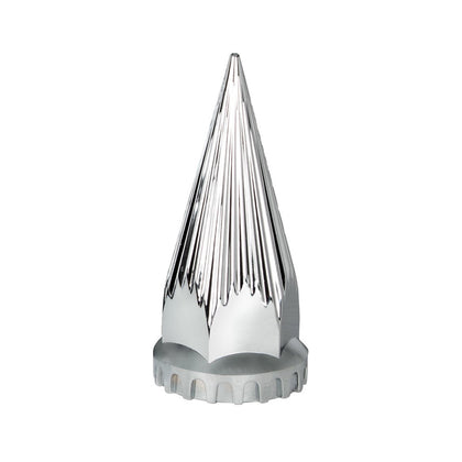 United Pacific - 33mm X 4-3/4" Chrome Plastic Razor Nut Cover With Flange (Thread-On)