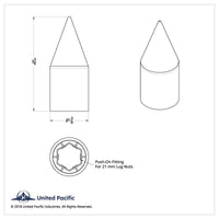 United Pacific - Chrome Spike Nut Cover For 1999-2004 Ford F-150 (Push-On)