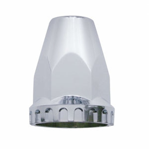 United Pacific - 1-1/2" X 2-3/4" Chrome Plastic Original Nut Cover (Push-On)