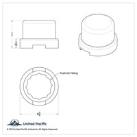 United Pacific - Chrome Plastic Flat Top Nut Cover (Push-On) - Various Sizes