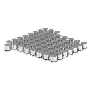 United Pacific - 15/16" X 1-3/16" Chrome Plastic Flat Top Nut Cover (Push-On)