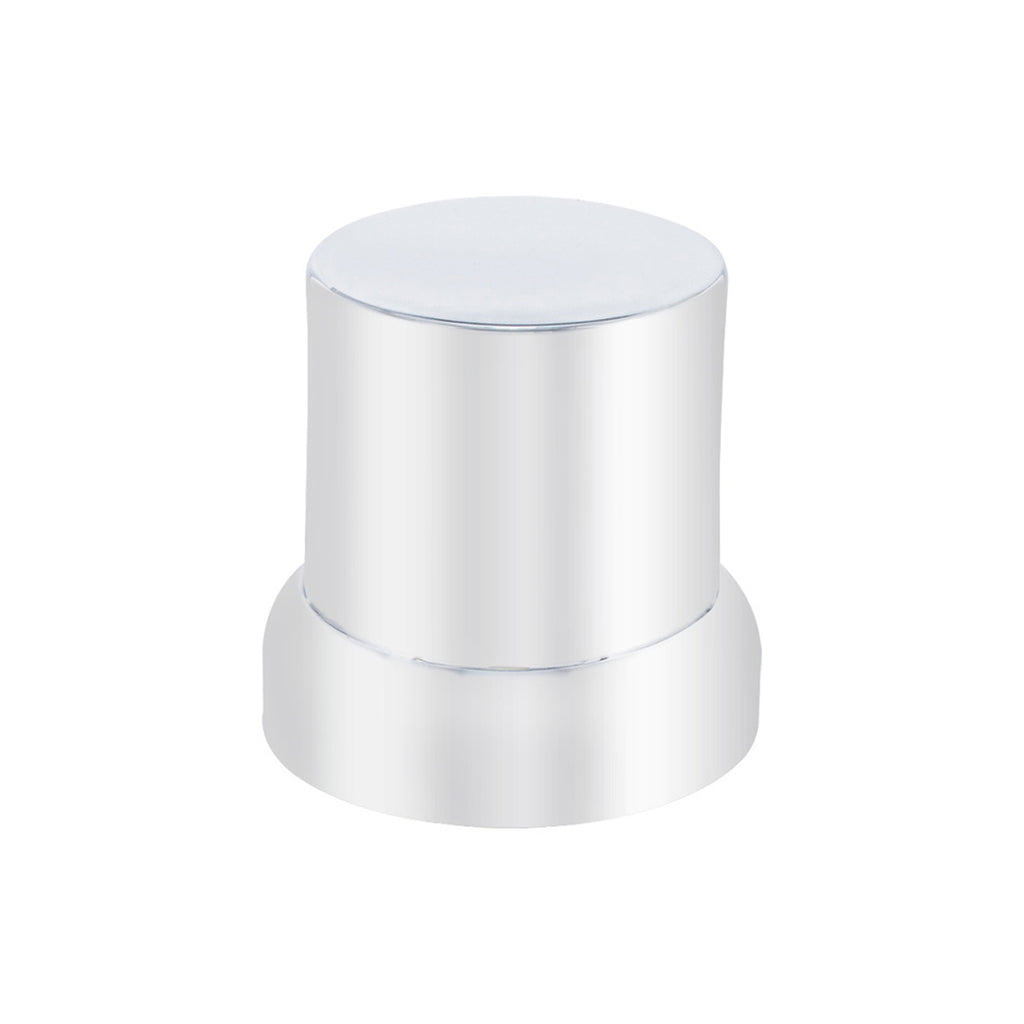 33mm X 2" Chrome Plastic Flat Top Nut Cover With Flange (Push-On) - Individual or 60 ct.