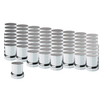 33mm X 2" Chrome Plastic Flat Top Nut Cover With Flange (Push-On) - Individual or 60 ct.