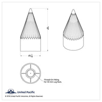 33mm x 4-3/8" Chrome Plastic Razor Nut Cover (Thread-On) - Individually or 60 ct.