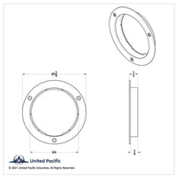 United Pacific - Stainless Steel Mounting Bezel For 4" Round Light