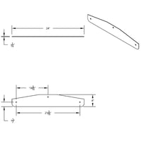 United Pacific - 24" X 4" Stainless Steel Bottom Mud Flap Plates (Bolt Thru)
