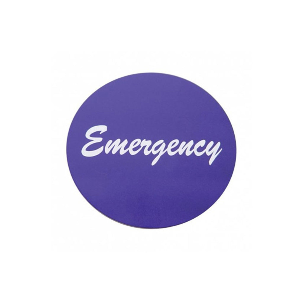 United Pacific - "Emergency" Aluminum Air Valve Knob Sticker Only (Various Colors)