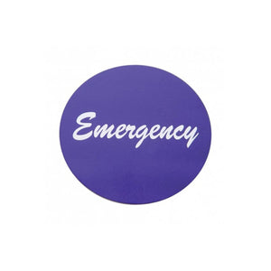 United Pacific - "Emergency" Aluminum Air Valve Knob Sticker Only (Various Colors)
