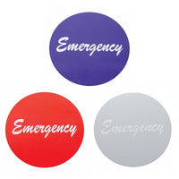 United Pacific - "Emergency" Aluminum Air Valve Knob Sticker Only (Various Colors)