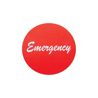 United Pacific - "Emergency" Aluminum Air Valve Knob Sticker Only (Various Colors)