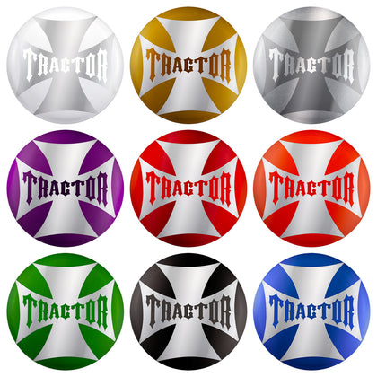 "Tractor" Maltese Cross Air Valve Knob Candy Color Sticker (Various Colors)